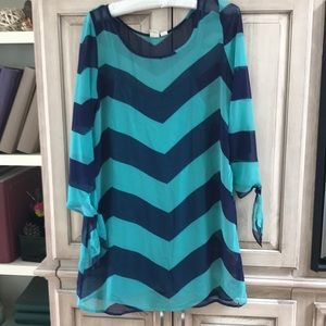 Roxy Dress sz M chevron stripe euc mini